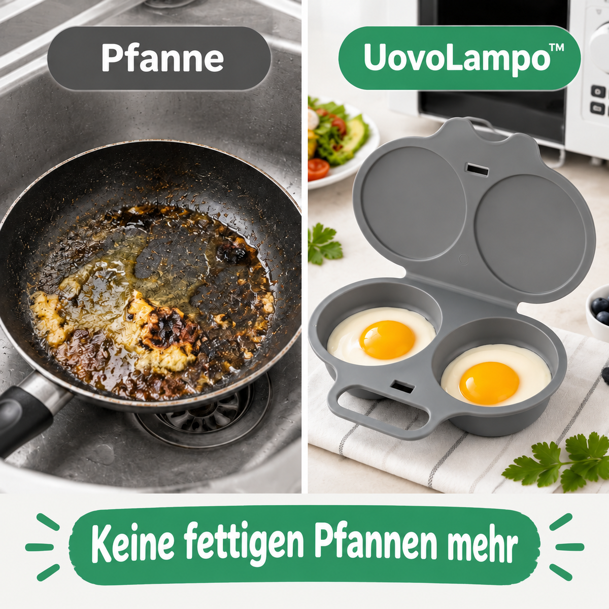 UovoLampo™ – Eiergarer für die Mikrowelle
